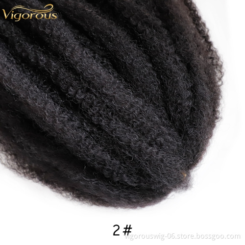Hot selling afro kinky bulk twist marley braiding pre twisted braids faux locks crochet braid synthetic hair extension